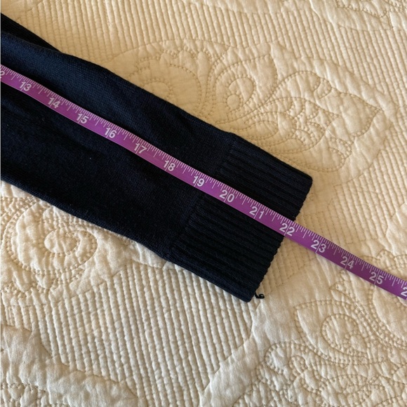 ACADEMIA navy blue plaid button up cardigan super cute women's L - Picture 3 of 8